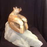 On the Slide Down<BR>13"Lx12"H<BR>Soapstone<BR>$800.00